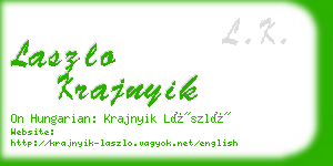 laszlo krajnyik business card